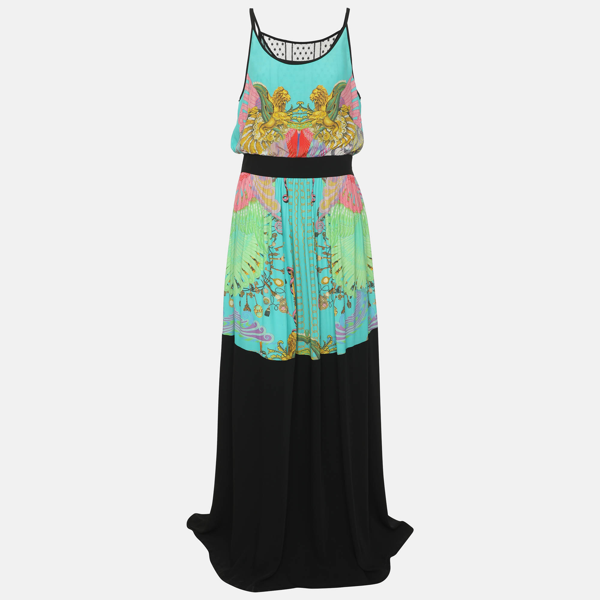 Class by Roberto Cavalli Multicolor printed Crepe Sleeveless Dress M