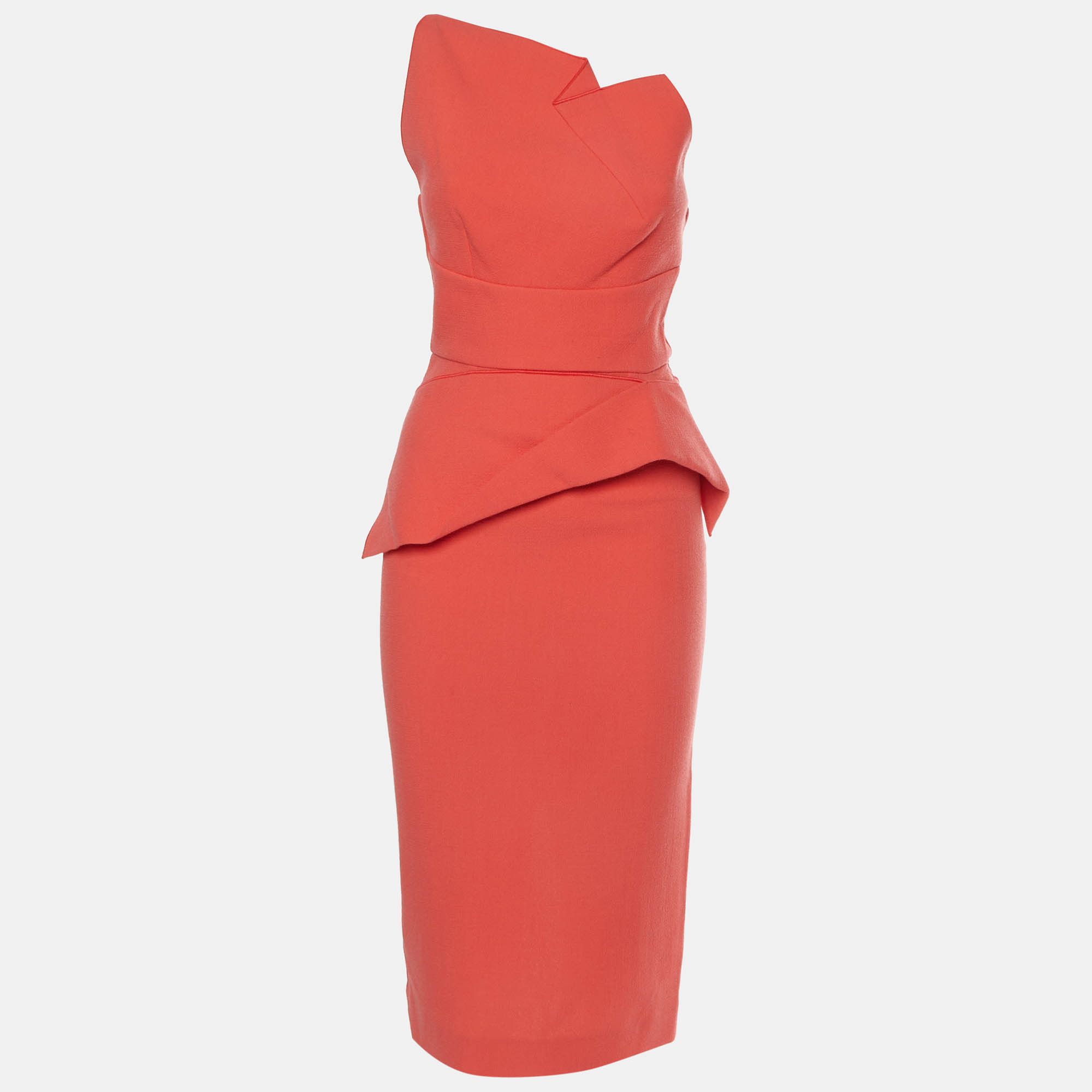 Roland Mouret Coral One Shoulder Draped Dress S