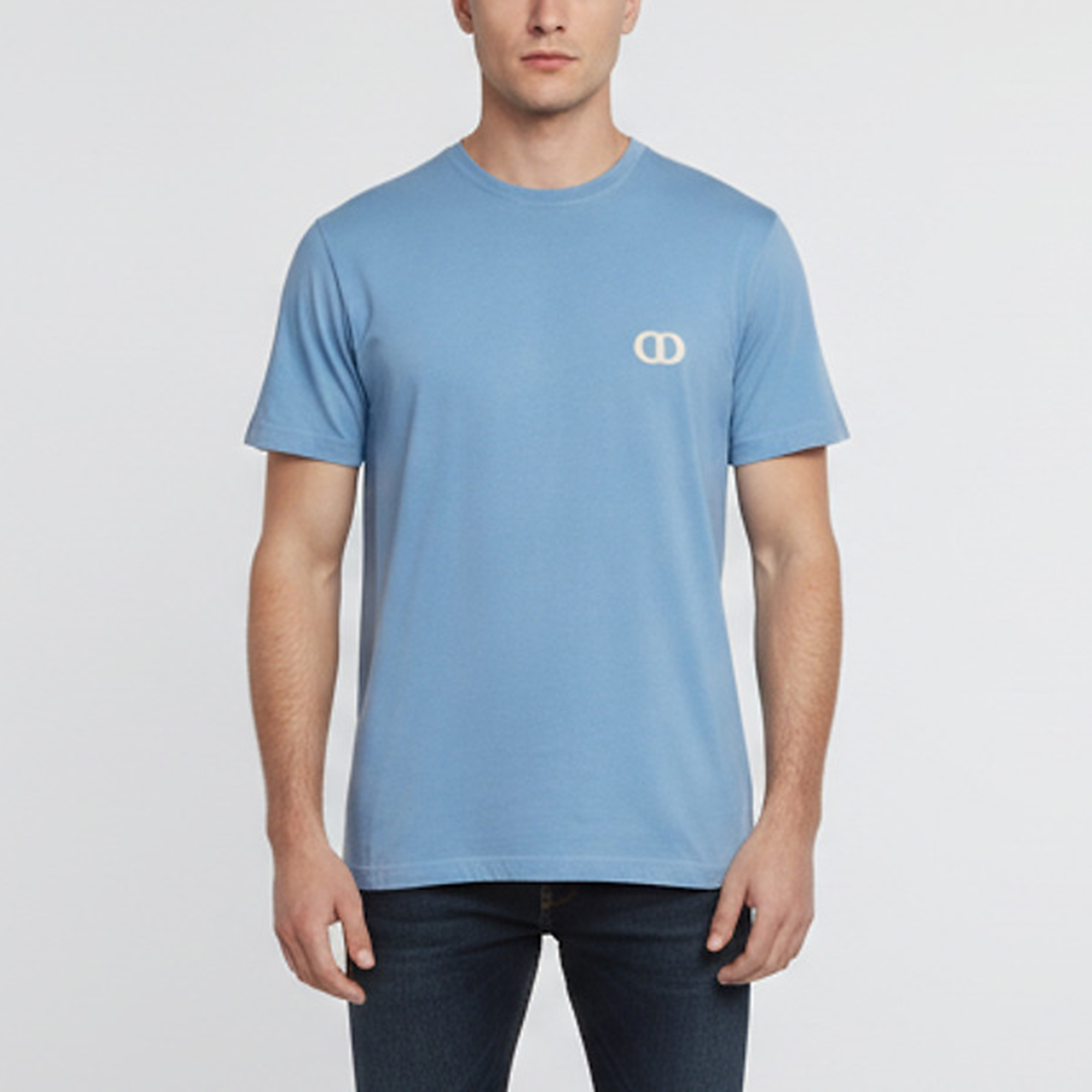 Dior Homme Blue CD Embroidered Jersey Crewneck T-Shirt M