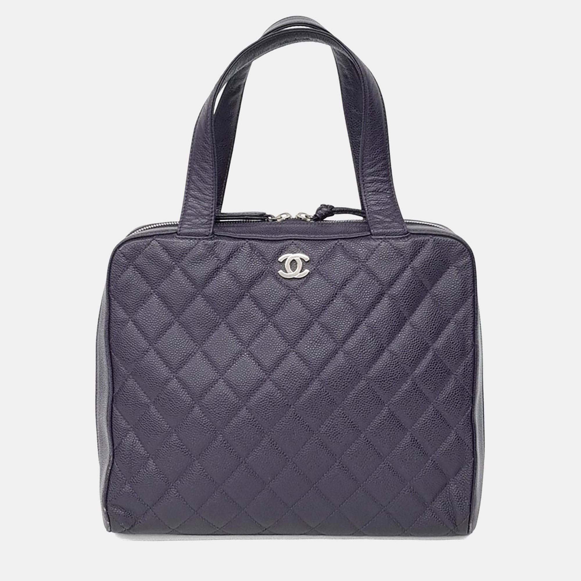 Chanel Caviar Purple Tote Bag