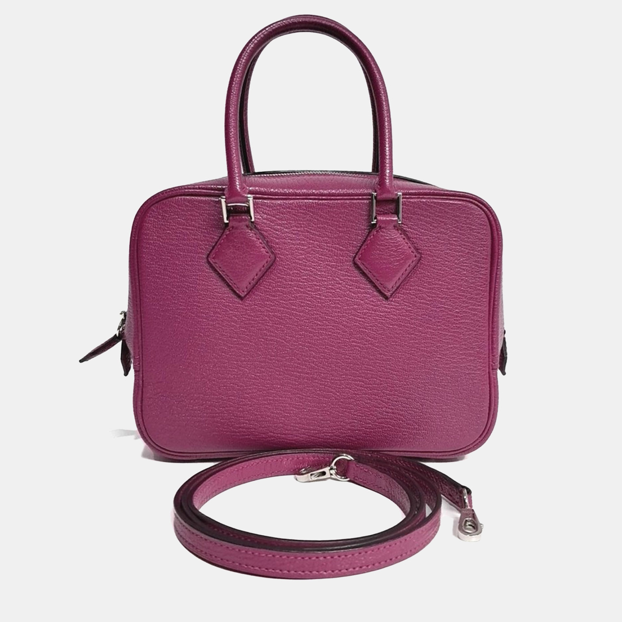 Hermes Plume 18 Pink Leather Top Handle Bag