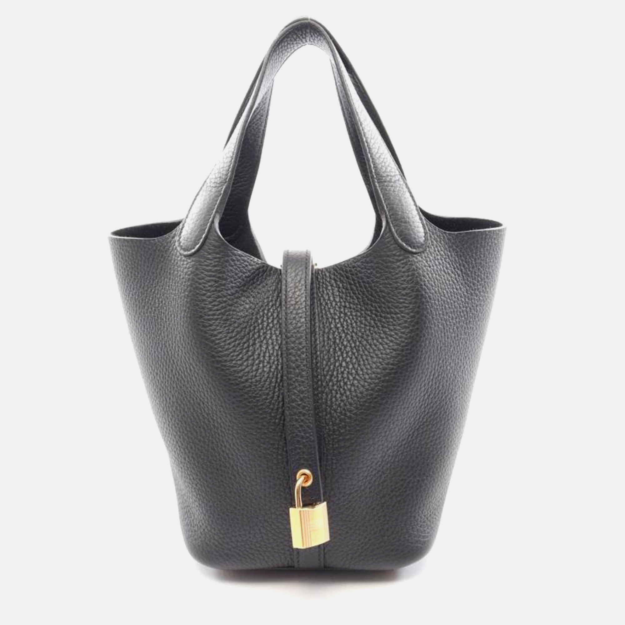 Hermes Picotin Lock 18 Black Leather Handbag