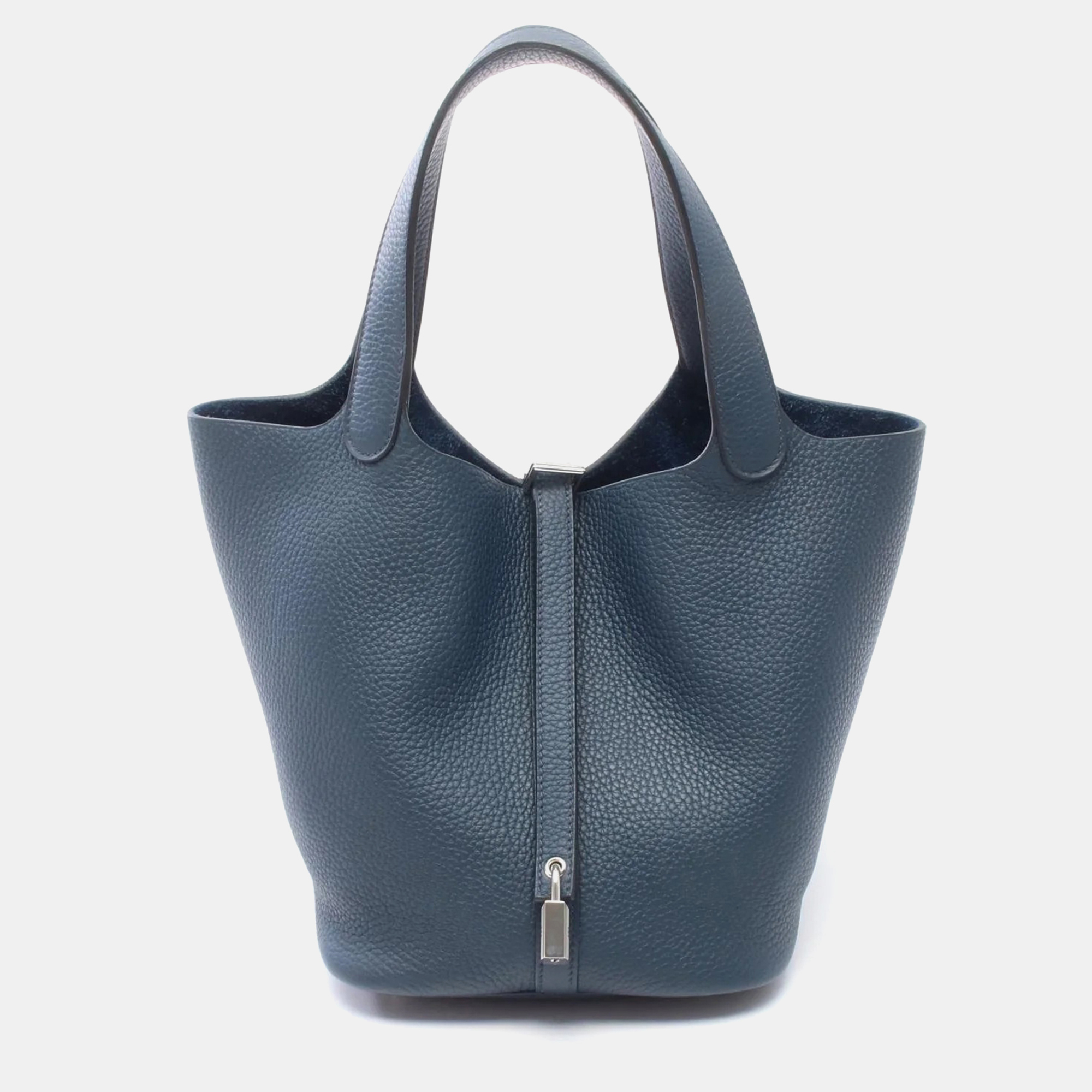 Hermes Picotin Lock  22 Blue Sapphire Navy Taurillon Clemence Handbag&nbsp;