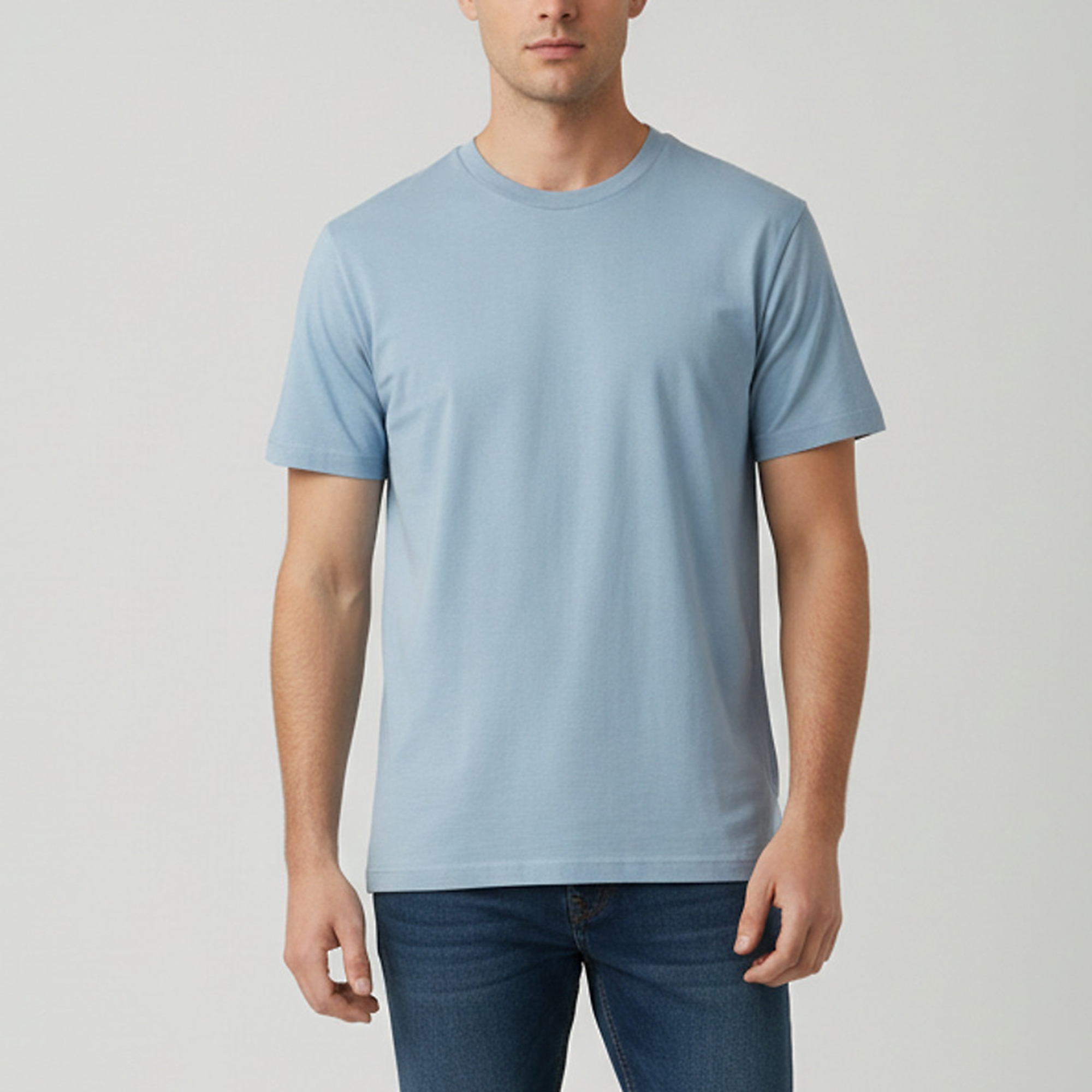 Louis Vuitton Blue Embossed Logo Cotton Crewneck T-Shirt M