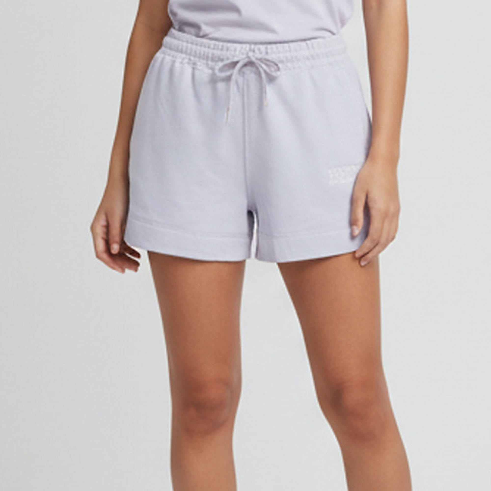 Ganni Lavender French Terry Drawstring Shorts S
