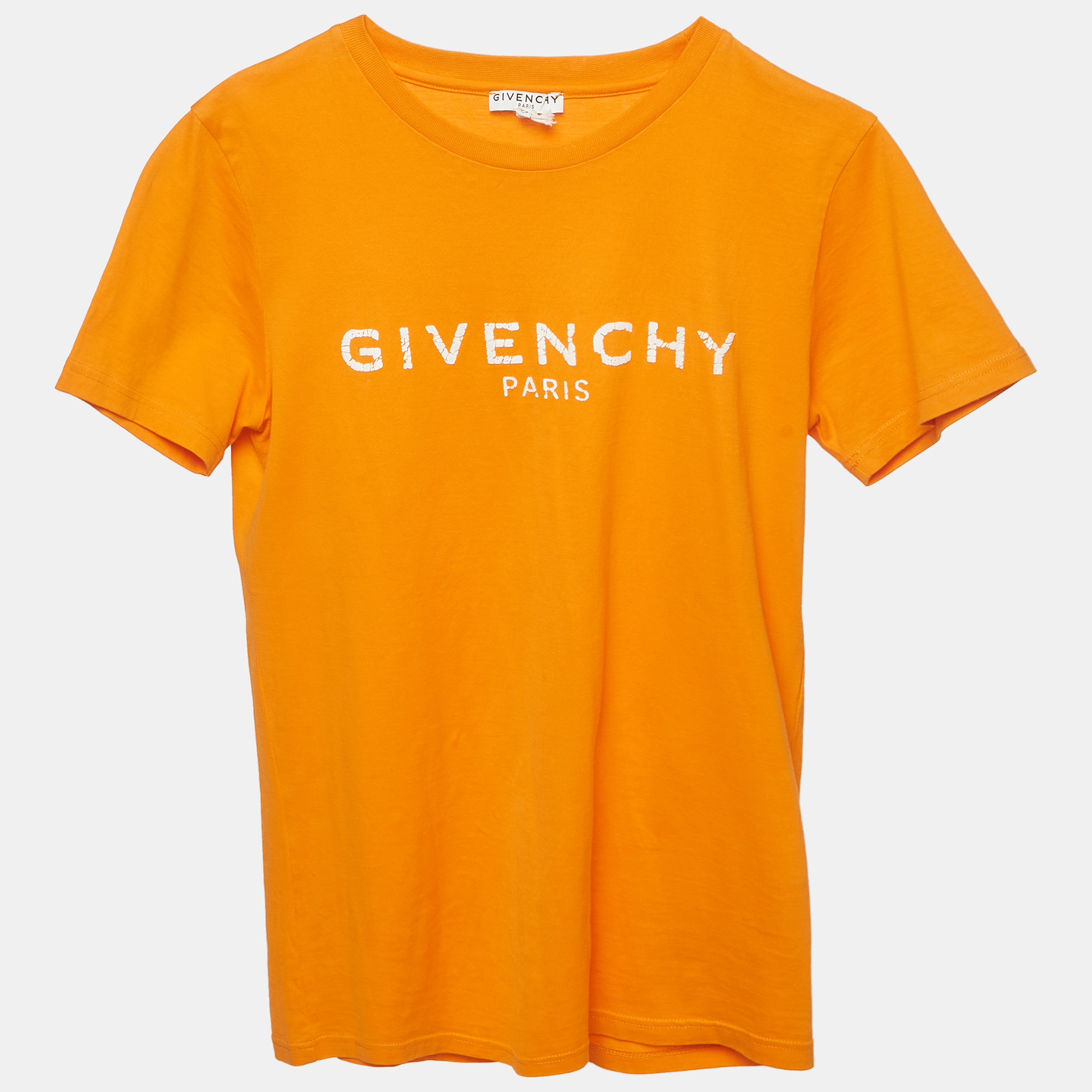 Givenchy Kids Orange Logo Print Jersey T-Shirt 7+Yrs