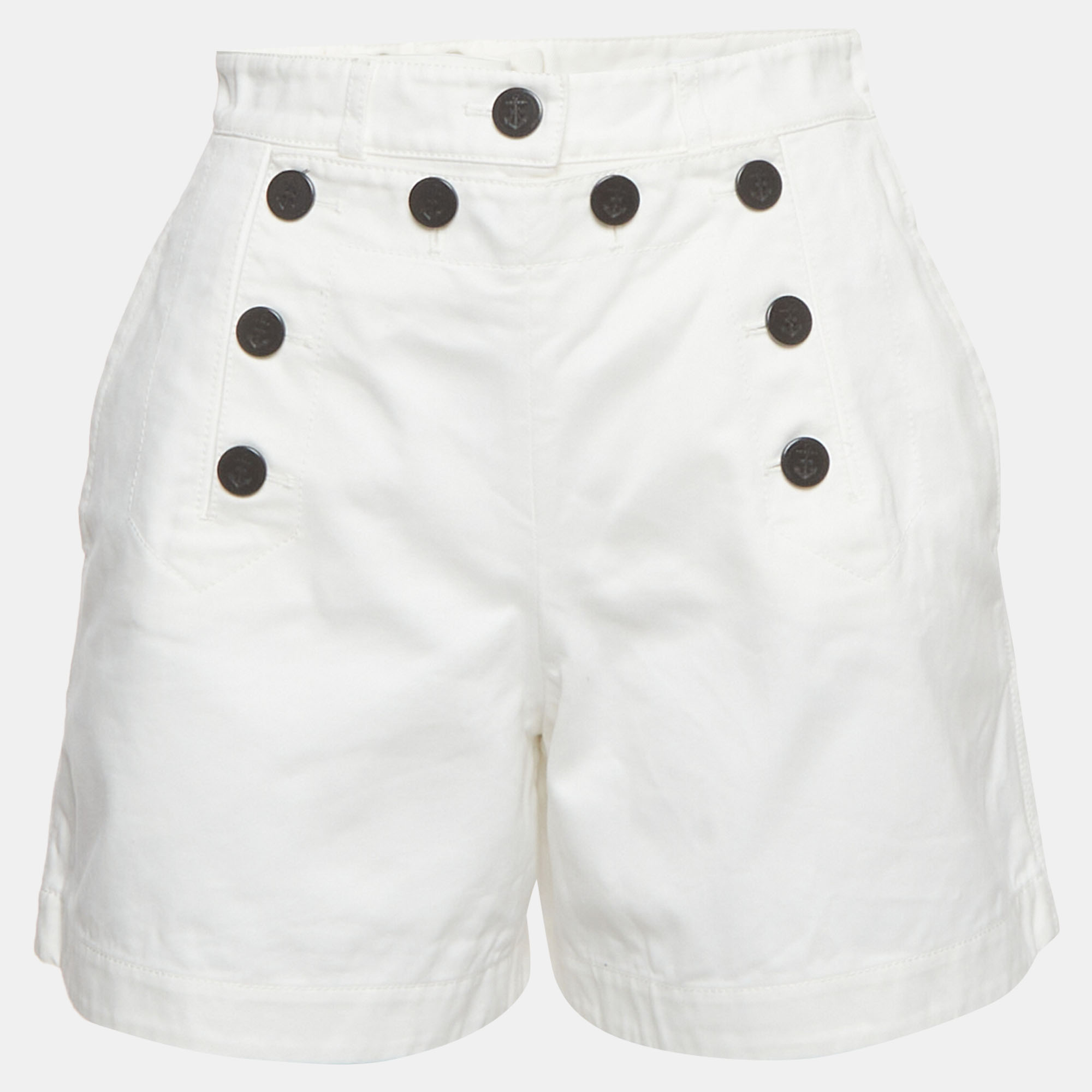 Christian Dior White Gabardine High Waisted Sailor Shorts S