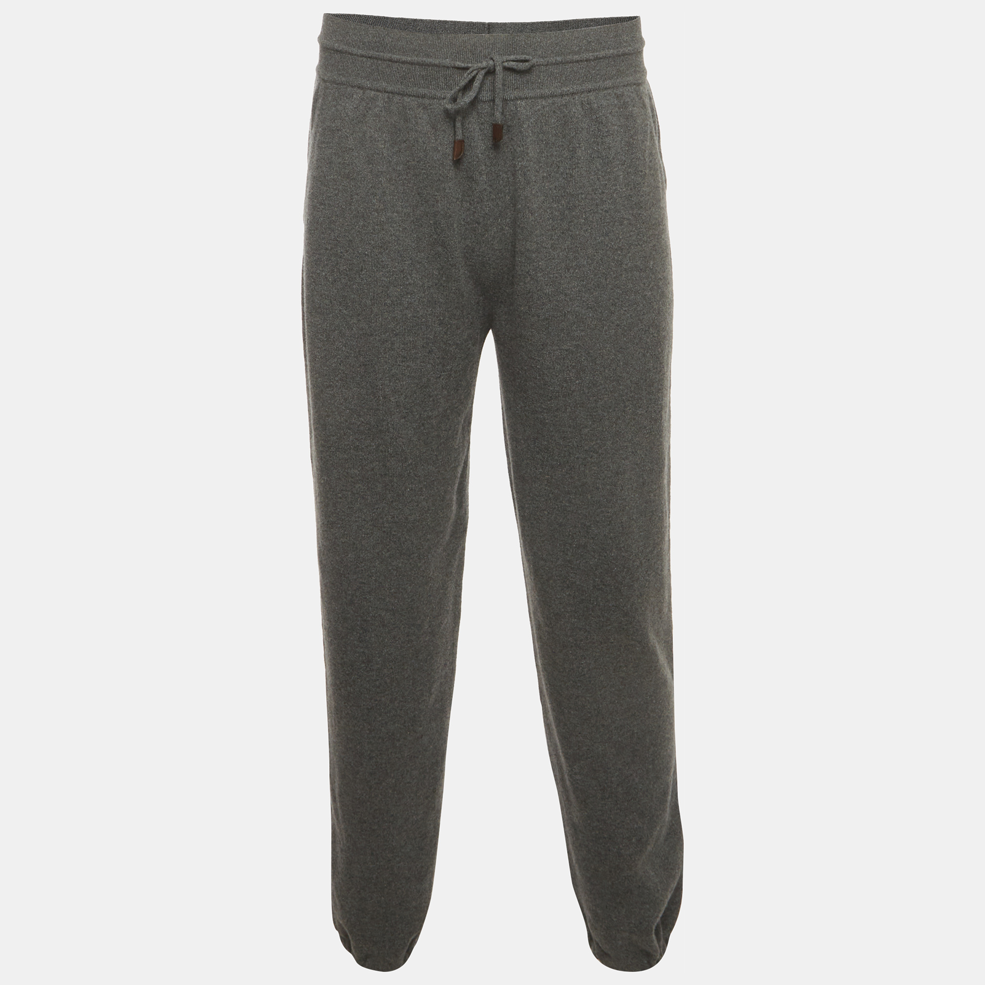 Loro Piana Grey Cashmere Knit Merano Joggers M