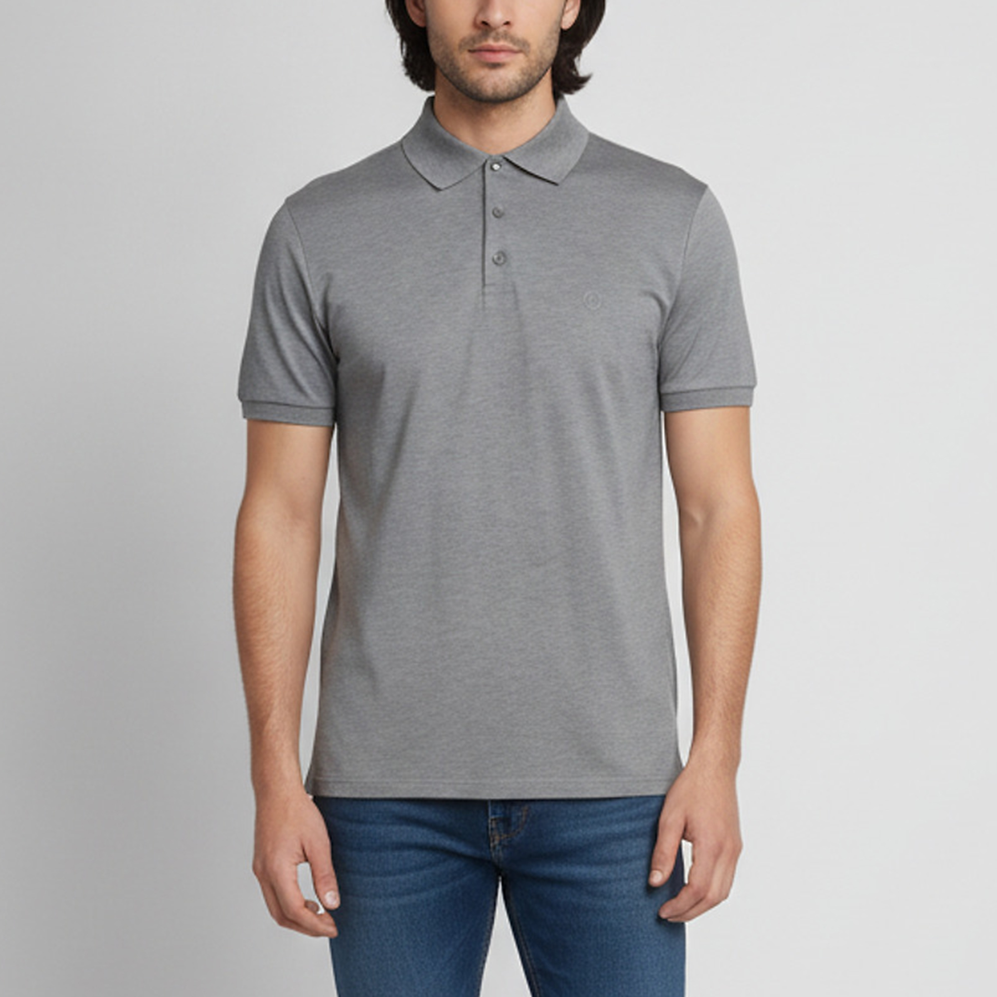 Louis Vuitton Grey Logo Embroidered Cotton Pique Polo T-Shirt M