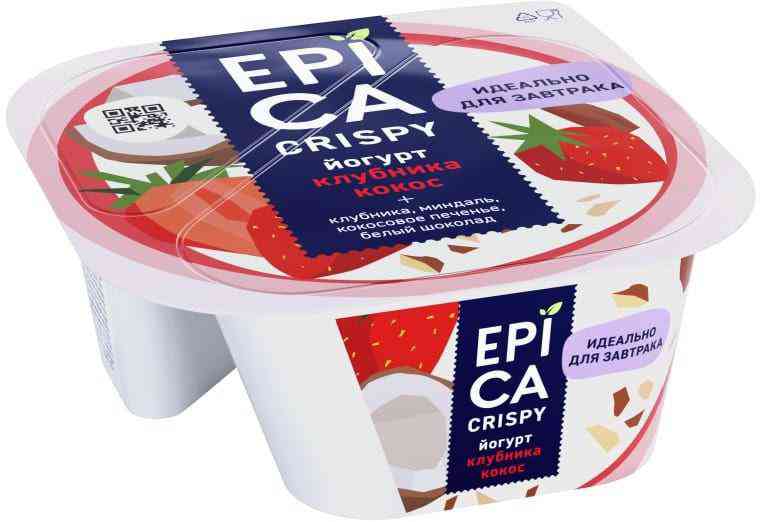 Йогурт Epica Crispy Клубника-кокос 7,3%