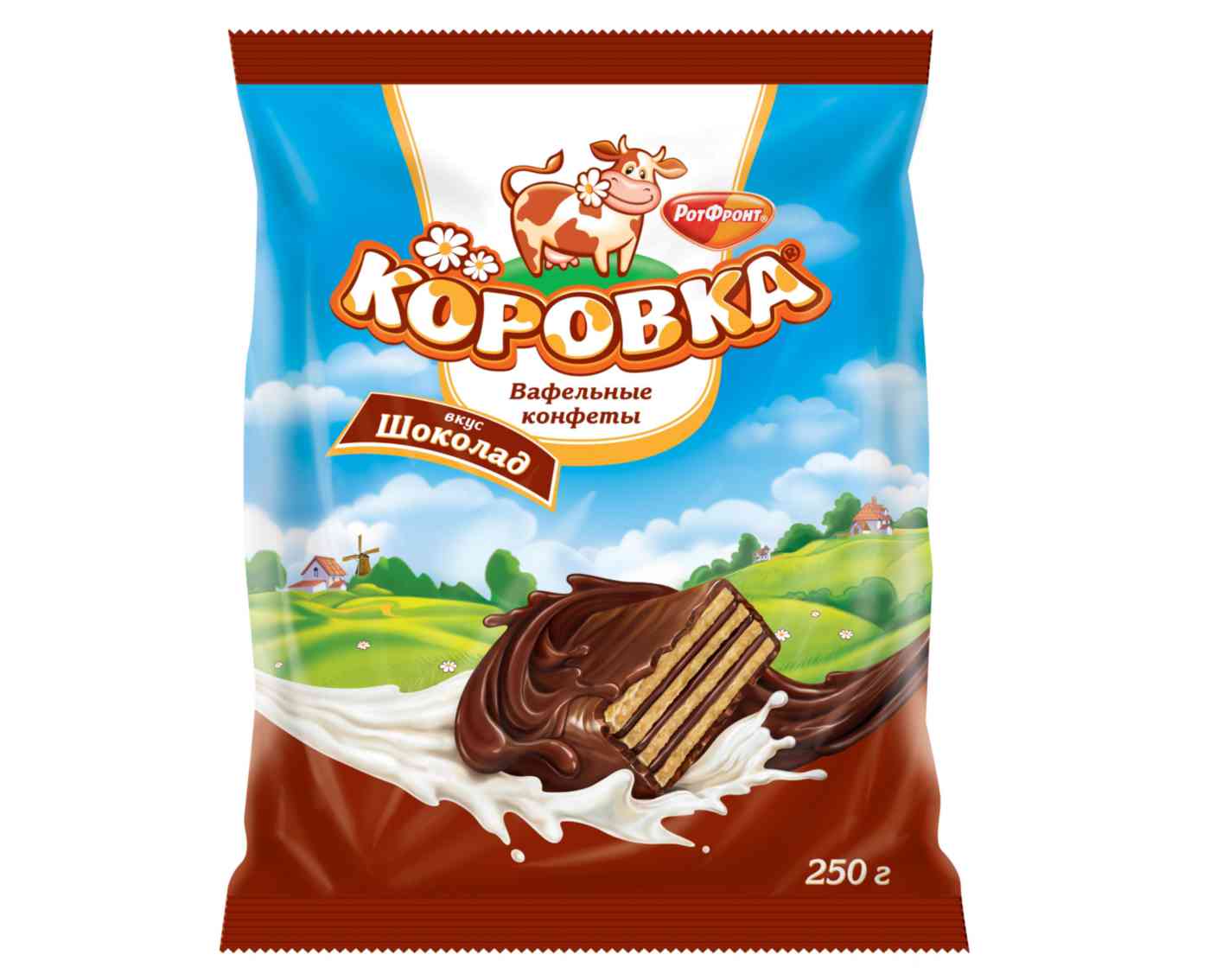 Конфеты вафельные Коровка шоколад