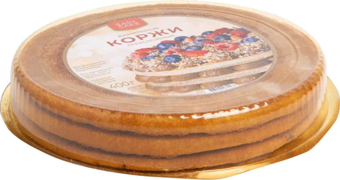 Коржи трехслойные Easy Cake Ванильные