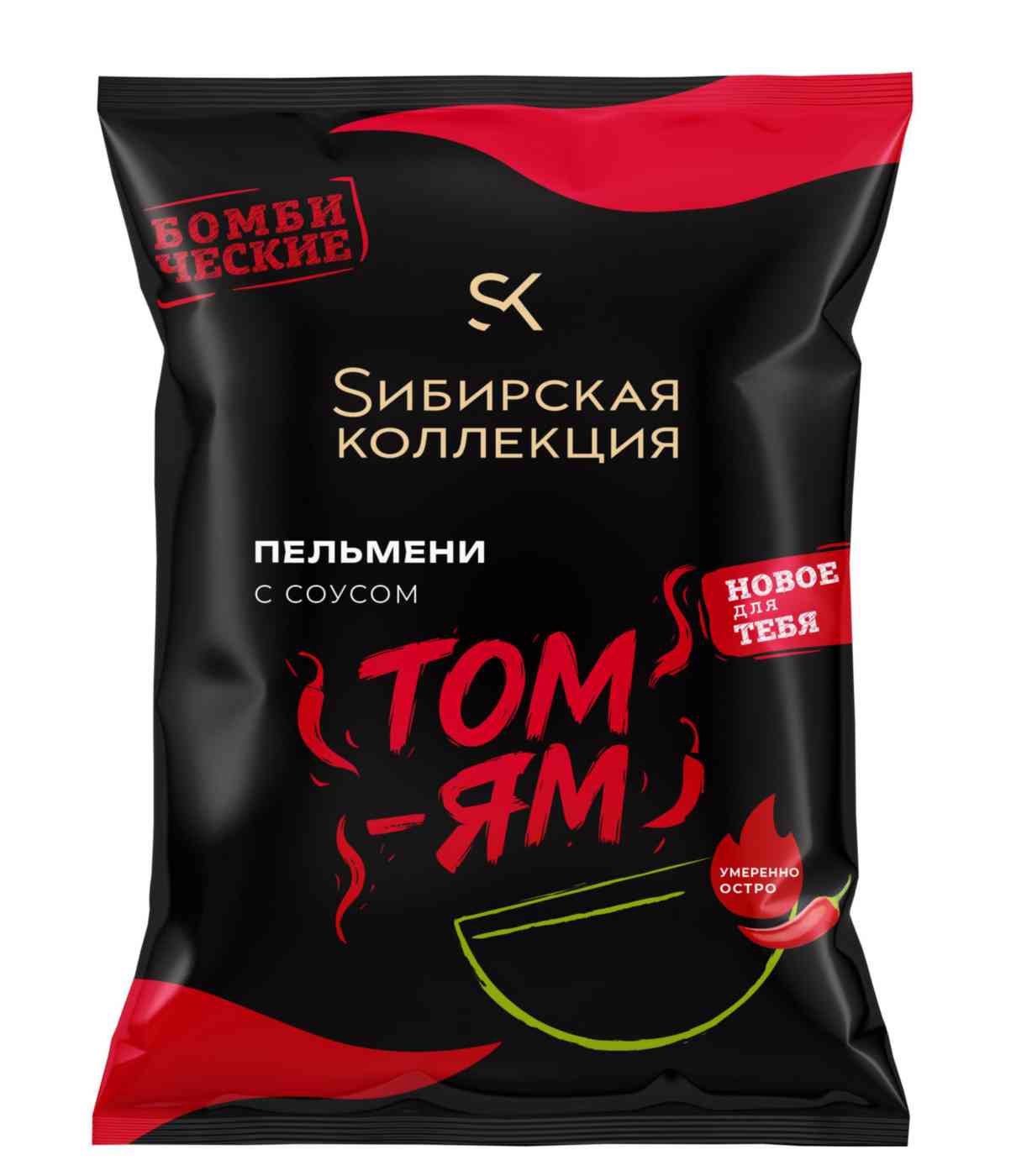 Пельмени Сибирская коллекция с соусом Том-Ям
