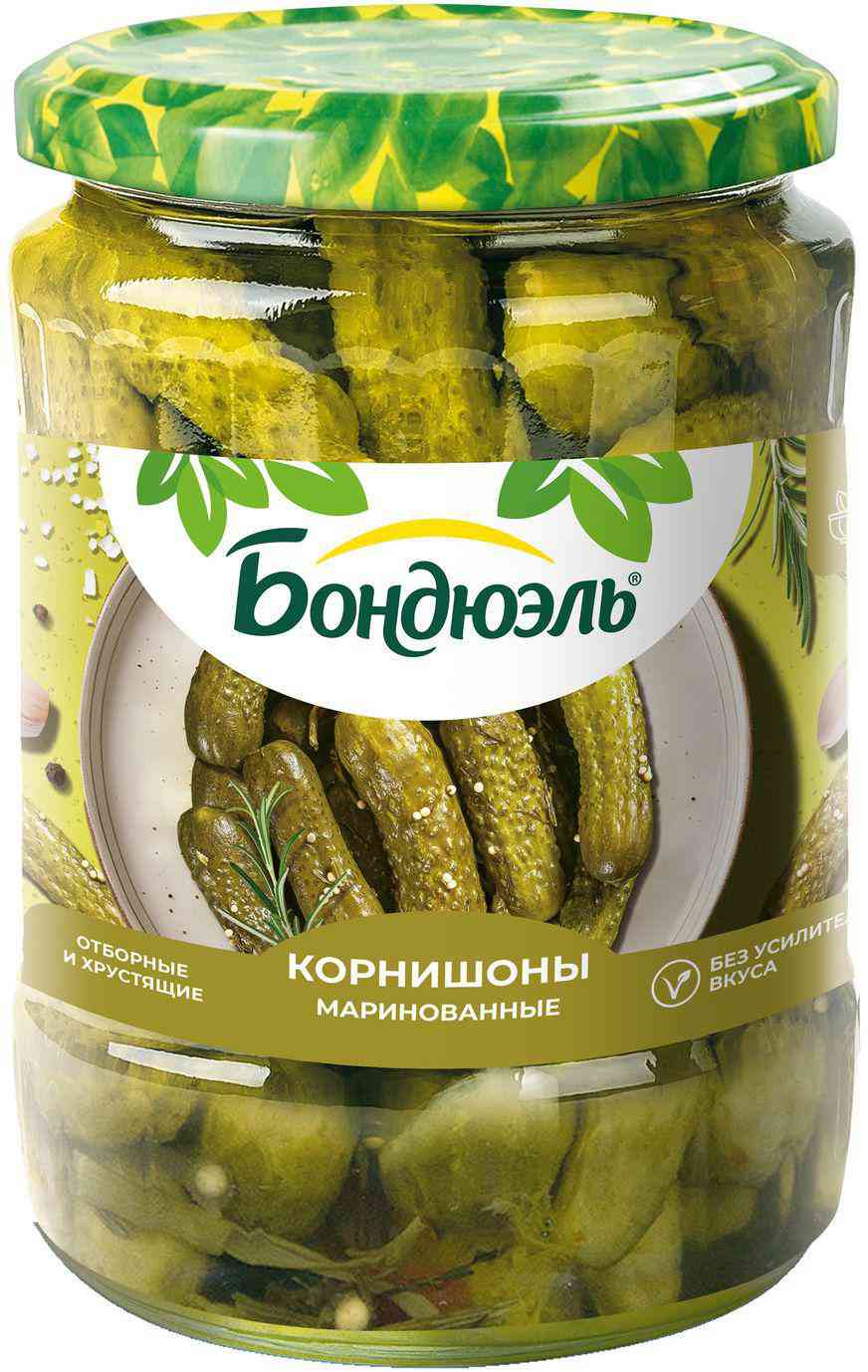 Корнишоны маринованные Бондюэль Expert отборные и хрустящие