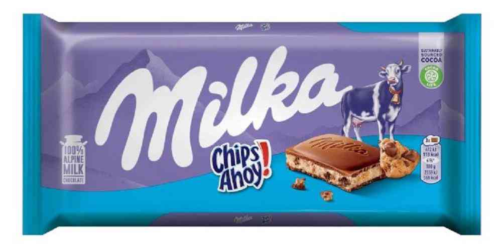 Шоколад молочный Milka с начинкой из молочного крема и кусочками шоколадного печенья