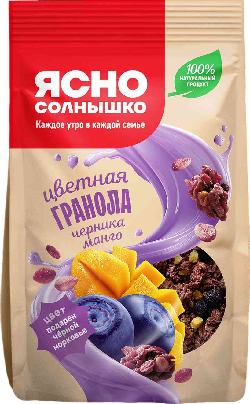 Гранола Ясно Солнышко манго-черника