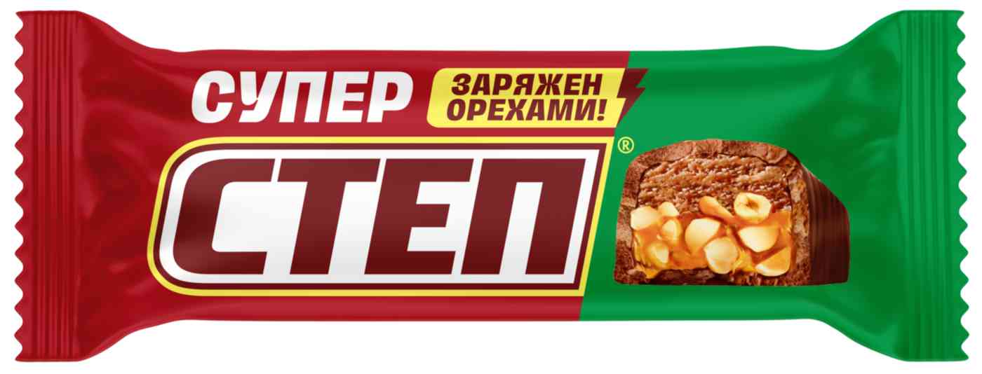 Конфеты глазированные Super Step шоколадная нуга и лесной орех с арахисом и фундуком Степ