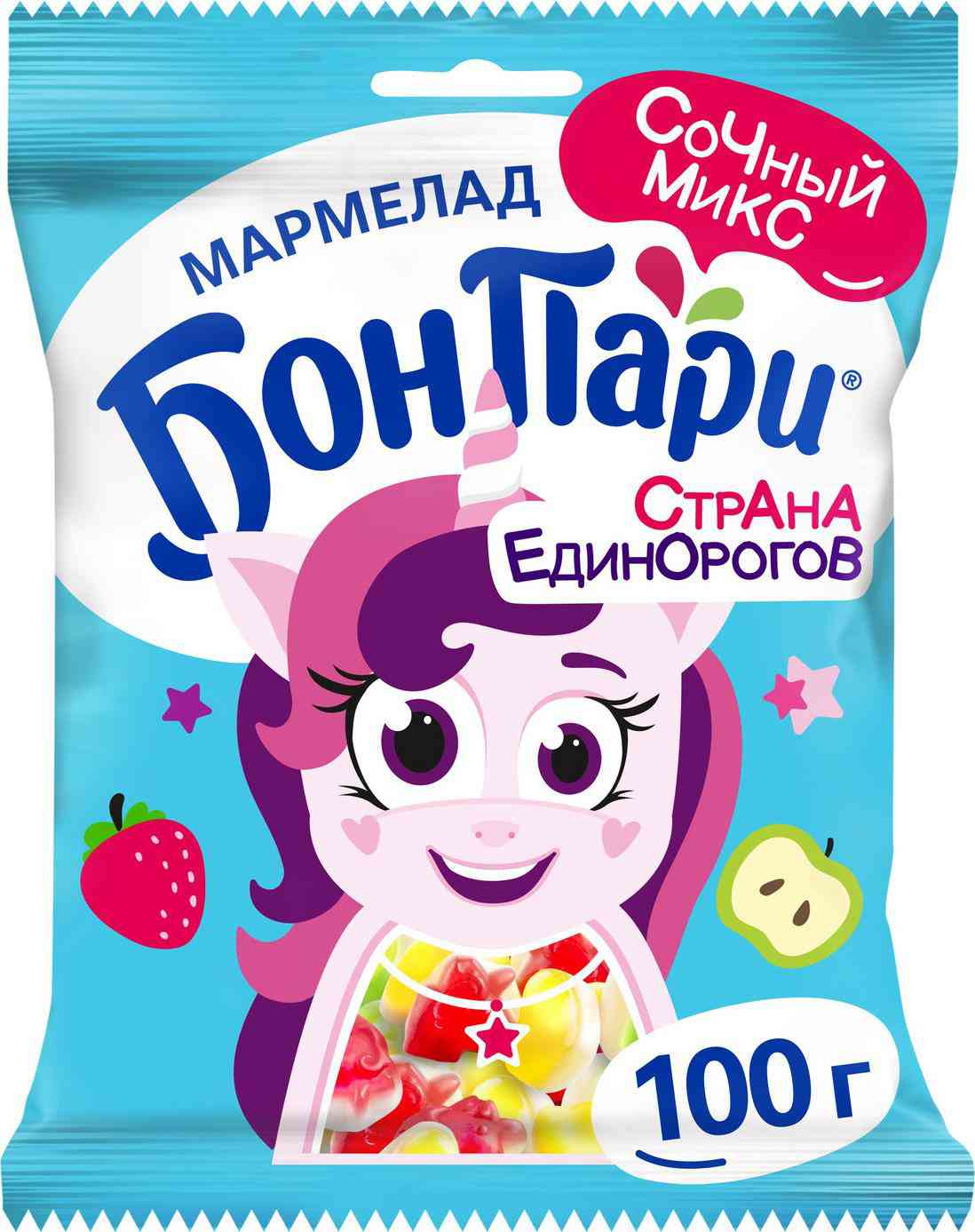 Мармелад жевательный фигурный Бон Пари Страна единорогов Сочный микс