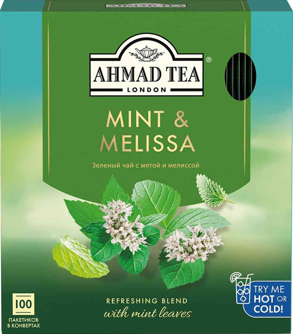 Чай зеленый Ahmad Tea Мята-Мелиса пакетики в конвертах