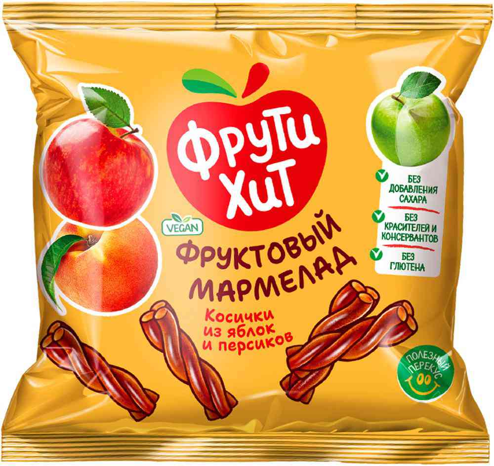 Мармелад Фрути Хит Яблоко-персик без сахара
