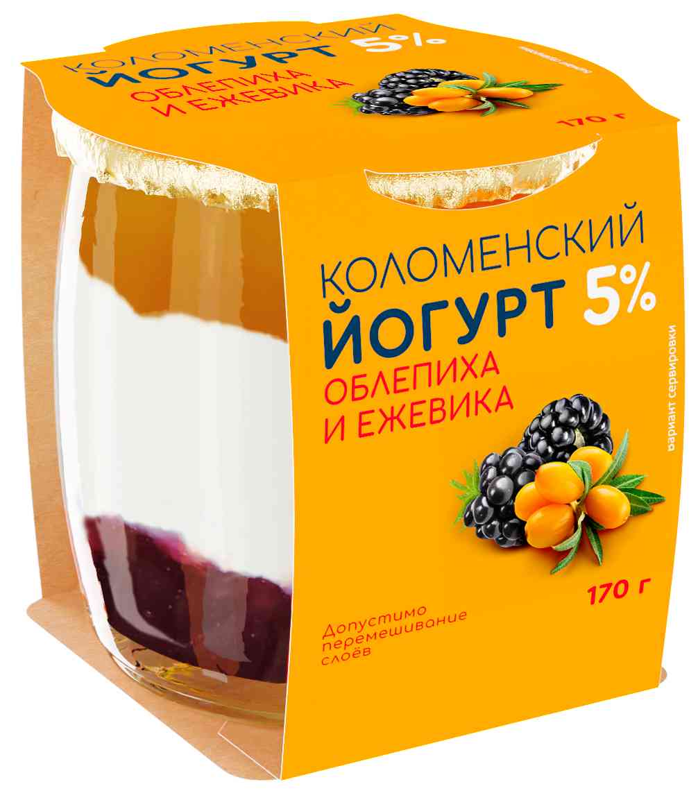 Йогурт Коломенский Облепиха Ежевика 5%