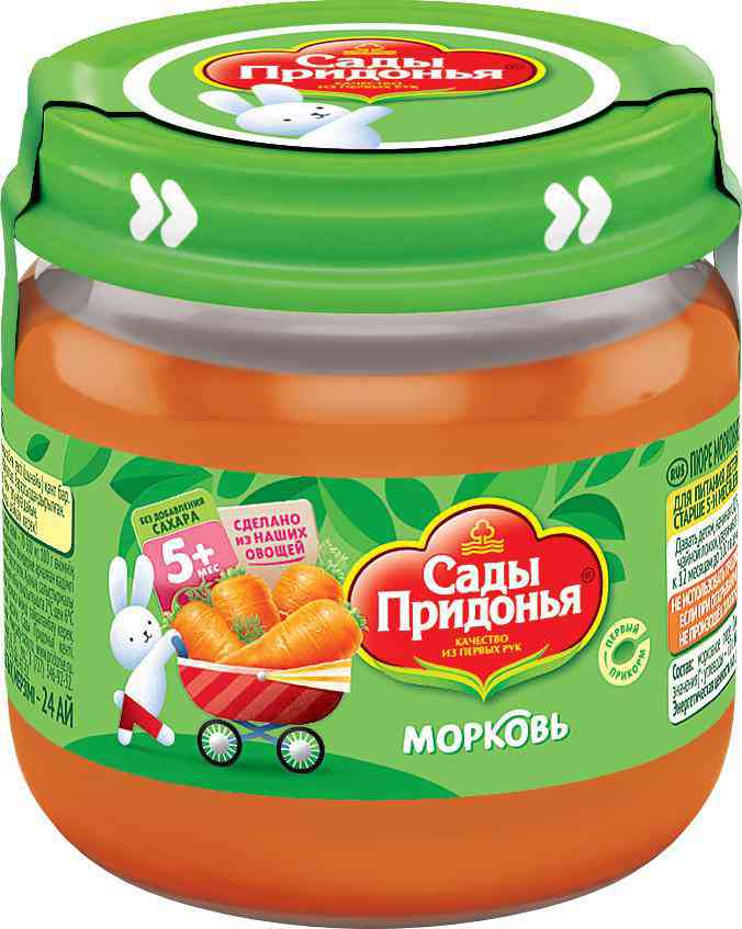 Пюре Сады Придонья Морковь, с 5 месяцев