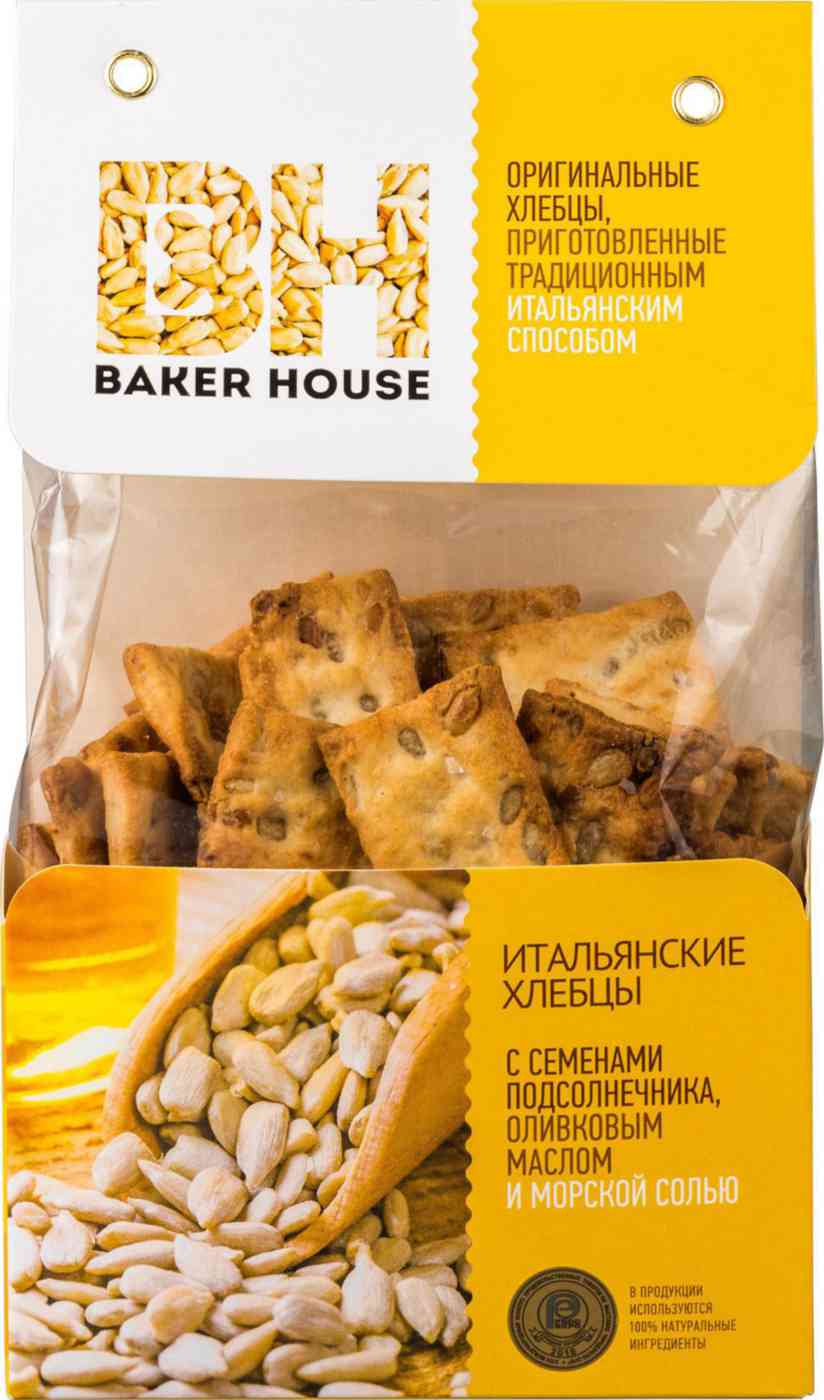 Хлебцы итальянские Baker House с семенами подсолнечника, оливковым маслом и морской солью