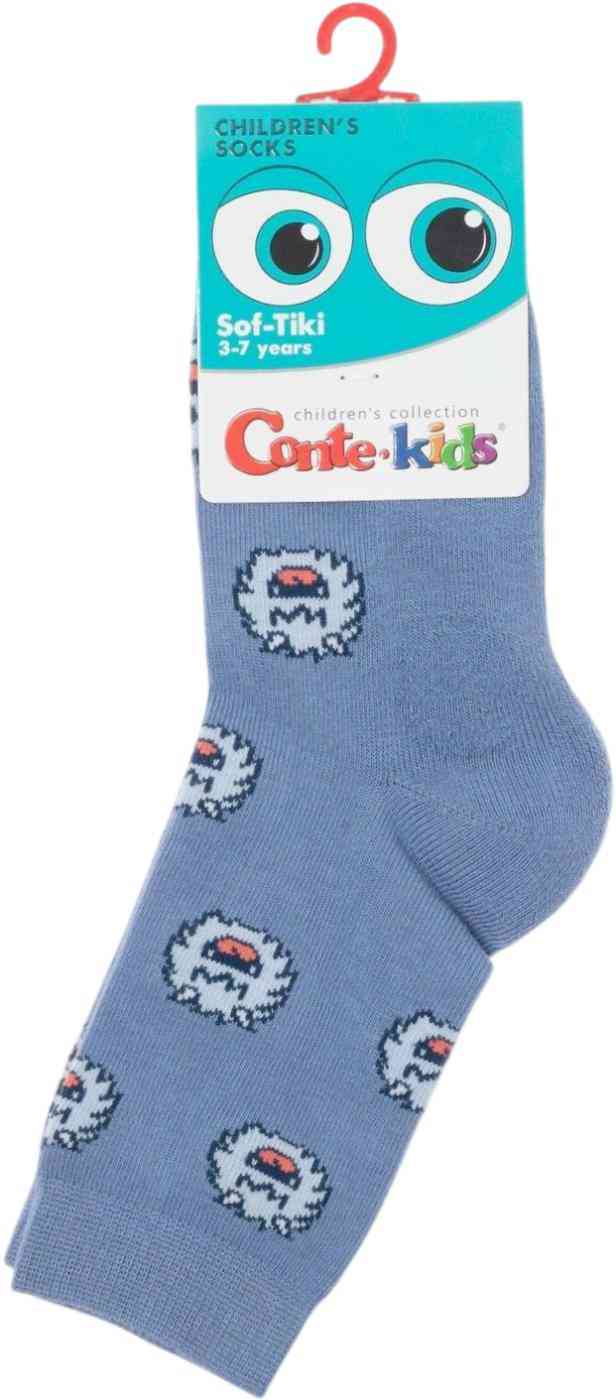 Носки детские махровые Conte-kids Sof-tiki 767 Монстрик джинсовые