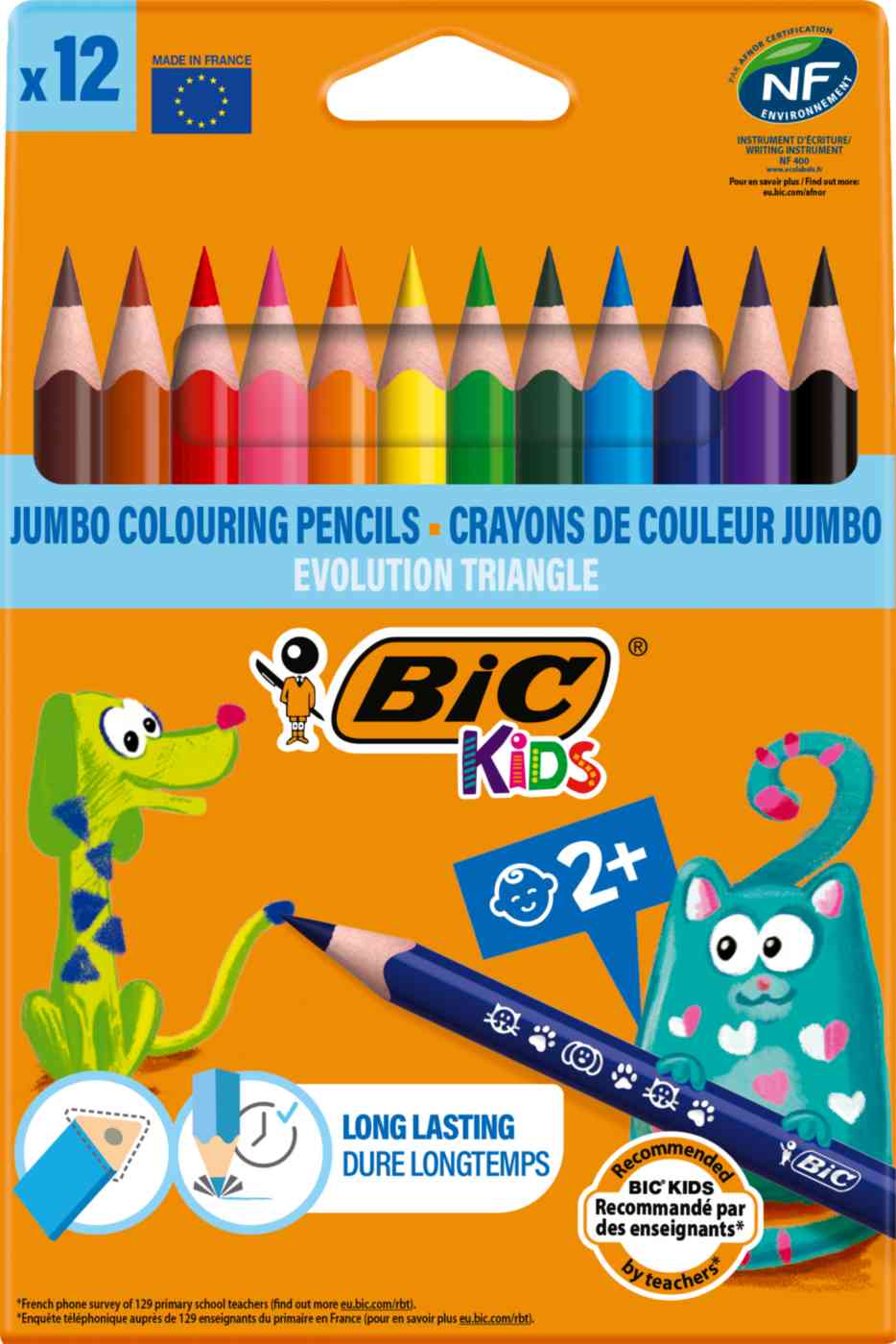 Карандаши цветные трёхгранные Bic Kids evolution triangle