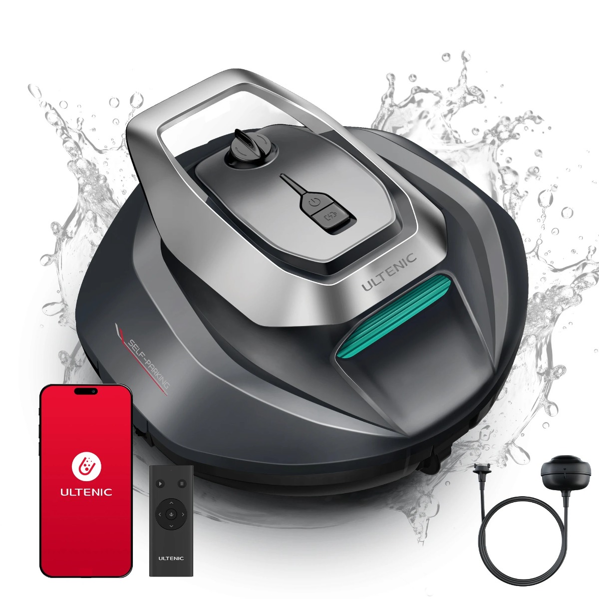 Ultenic Pooleco 10s Cordless Robotic Pool Cleaner – APP &amp; Remote Control, 3-Motor Suction, 90-Min Runtime, Auto Self-Parking, 2.5H Fast Charging, CN Version HONOR Magic9 Pro Max