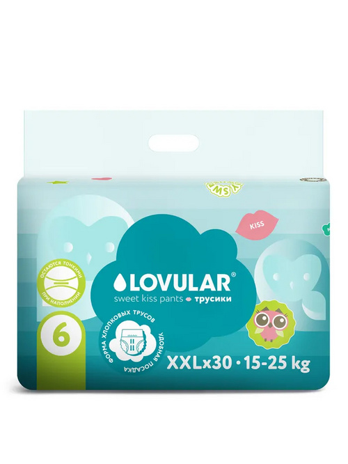 Подгузники-трусики Lovular Sweet Kiss р XXL (15-25 кг), 30 шт LOVULAR LIMITED