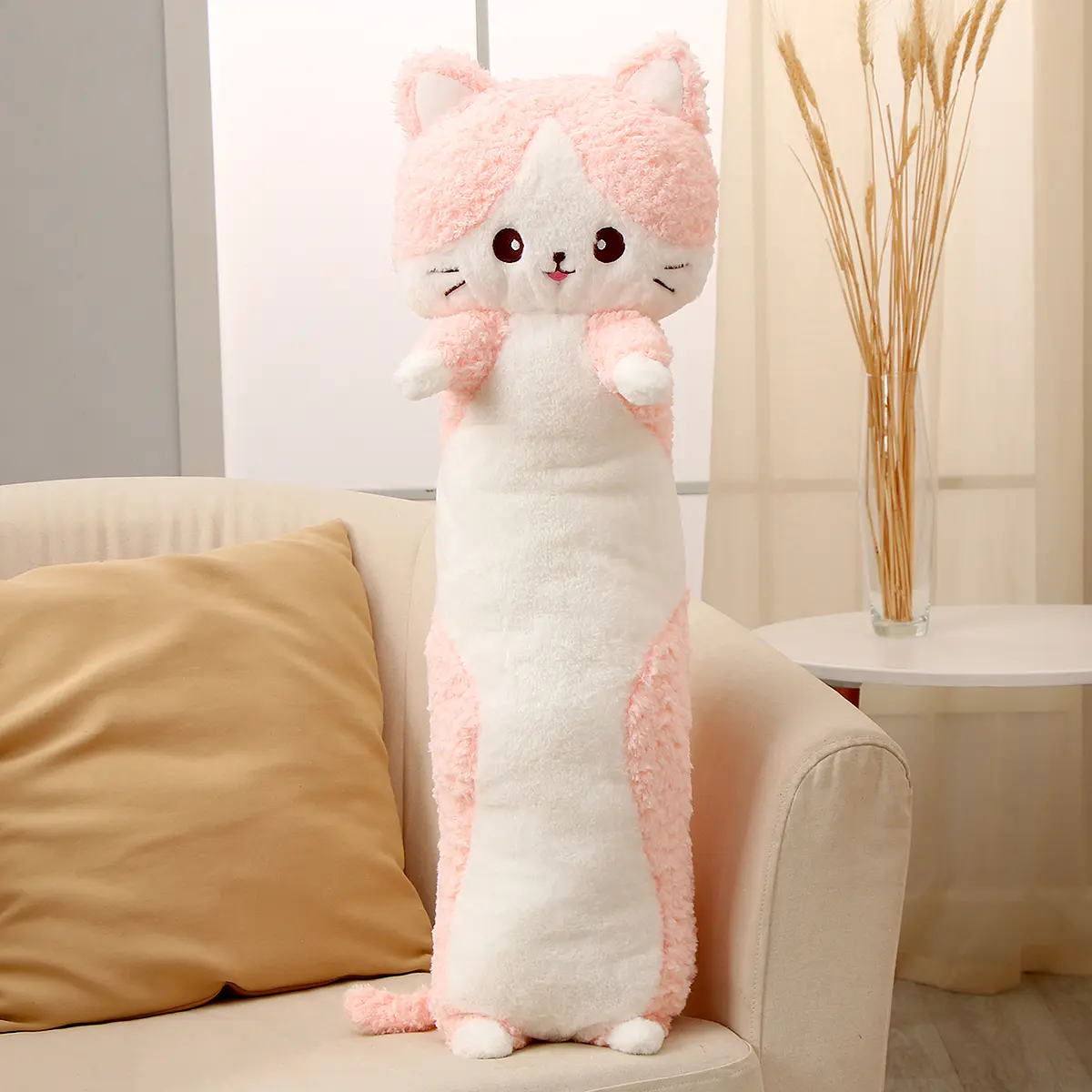 Мягкая игрушка Кот-батон 80 см розовая GroupPrice