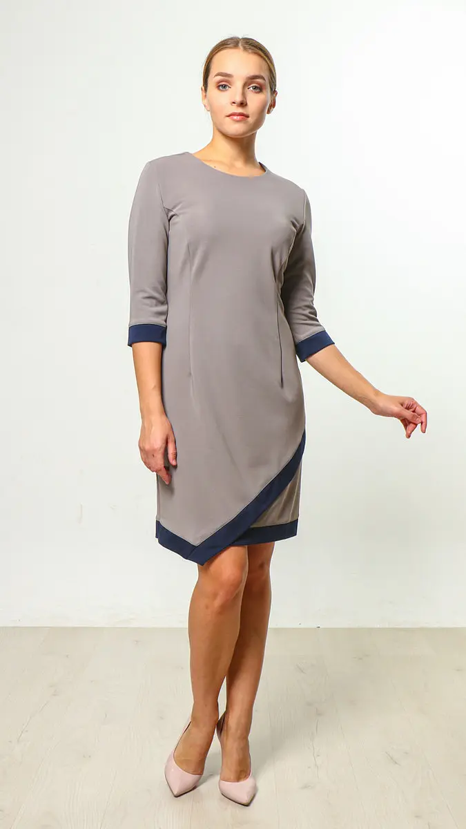 Платье Lila classic style миди серое