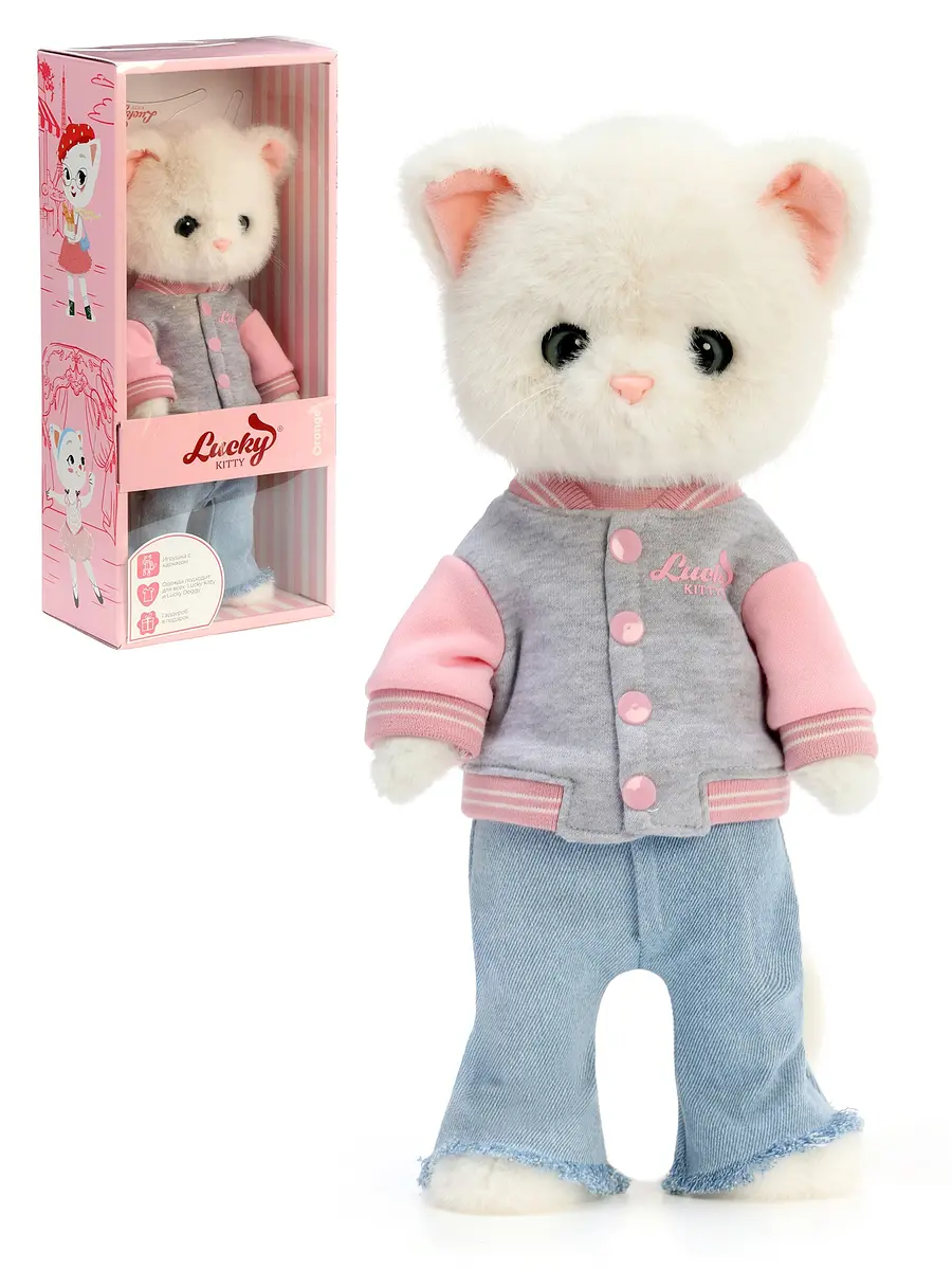 Мягкая игрушка Orange Toys Lucky Sophie Городской шик 37 см Lucky Sophie Городской шик 37 см розовая белая