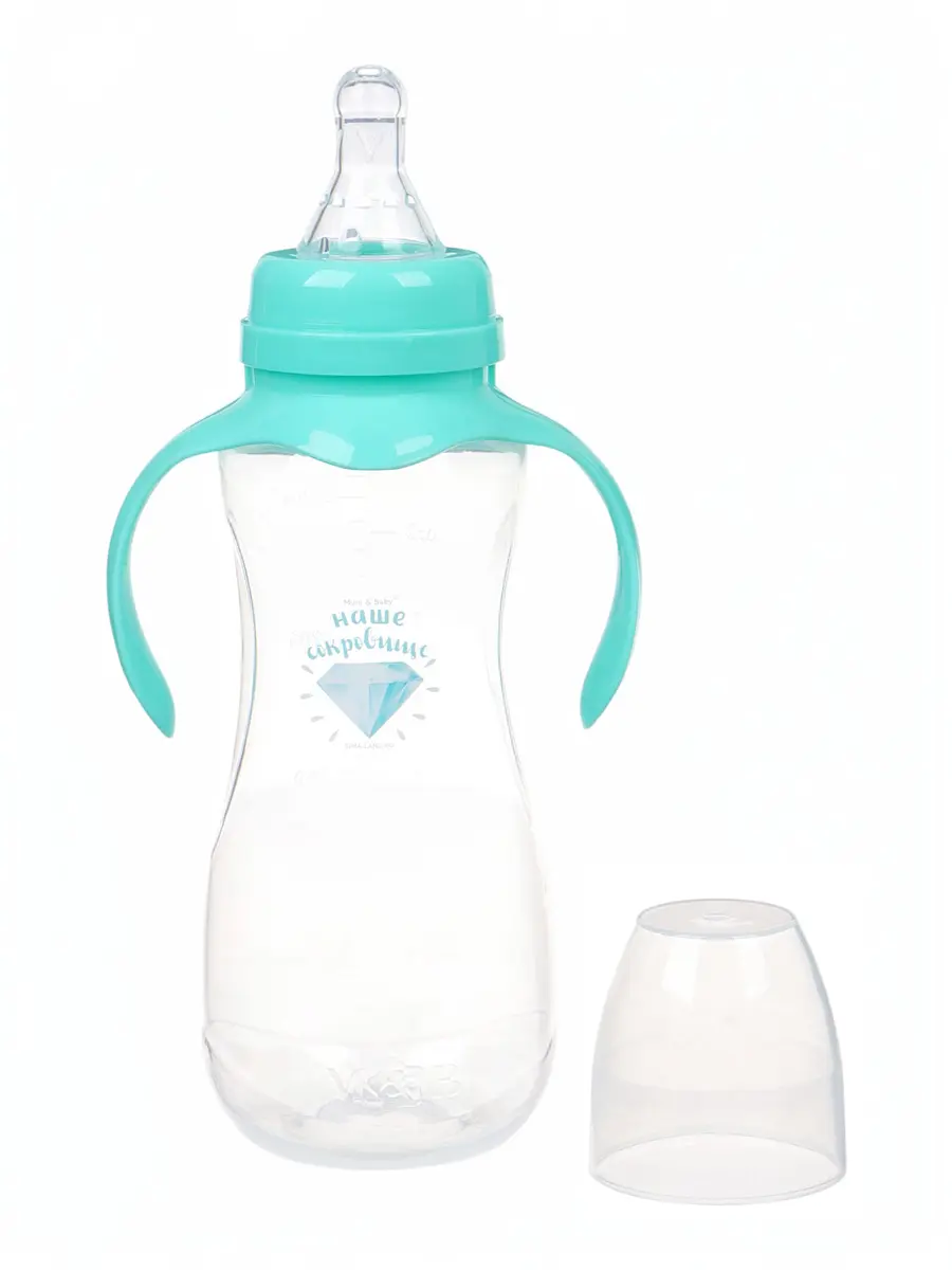 Бутылочка для кормления Mum&Baby 250 мл бирюзовая для кормления 250 мл с ручками бирюзовая