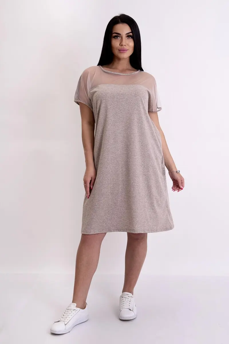 Платье Lika Dress миди а-силуэт бежевое