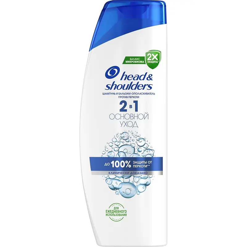 Шампунь-бальзам Head&Shoulders 2 в 1 от перхоти увлажняющий 400 мл Procter&Gamble 2 в 1 от перхоти увлажняющий для всех типов волос