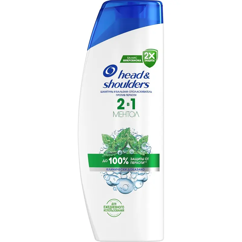 Шампунь-бальзам Head & Shoulders 2 в 1 Ментол от перхоти 400 мл Procter&Gamble 2 в 1 ментол от перхоти увлажняющий