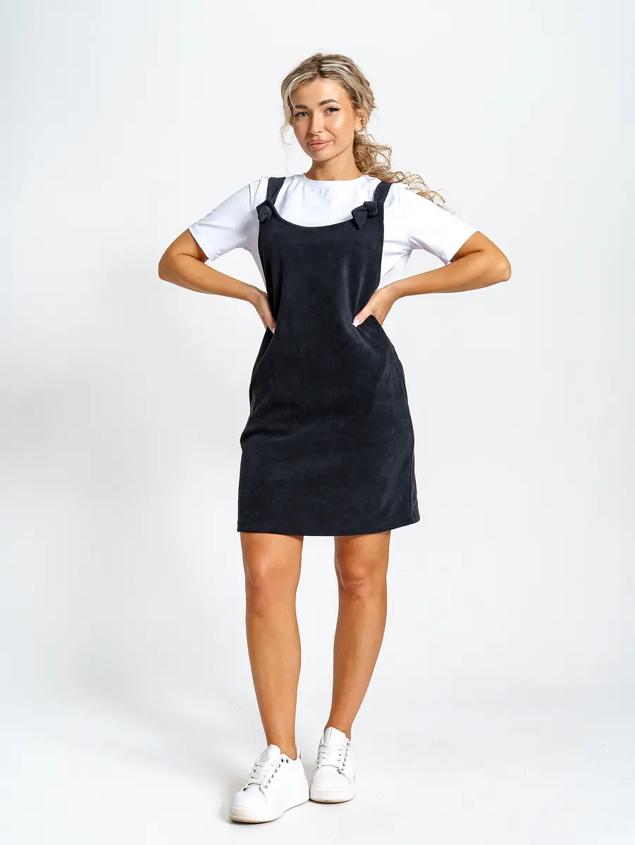 Сарафан Nesaden Style трикотажный мини серый