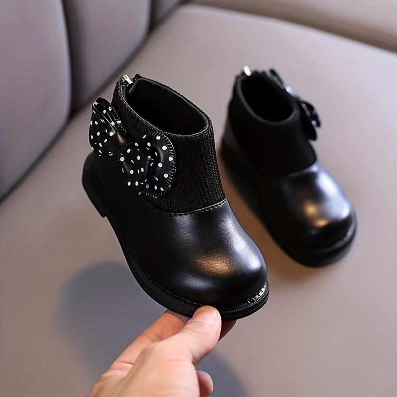[Шик | Нескользящие] Нескользящие, Удобные, Универсальные Шикарные Ботильоны для Девочек с Бантиком на Все Сезоны 21 чёрный BeautifullifeA