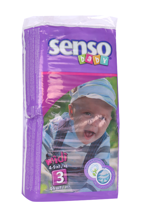 Подгузники Senso baby Midi крем-бальз (4-9кг), 44 шт Аптеки Плюс