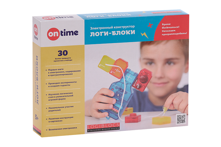 Конструктор ON TIME электронный ЛОГИ-БЛОКИ д/детей Аптеки Плюс