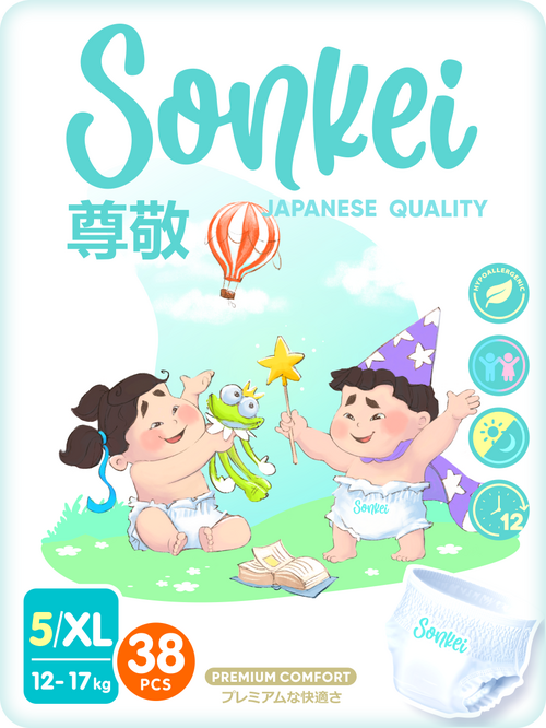 Подгузники-трусики SONKEI Premium Comfort детские XL (12-17 кг), 38 шт Аптеки Плюс