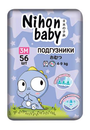 Подгузники Nihon baby midi 3M (4-9 кг), 56 шт Аптеки Плюс