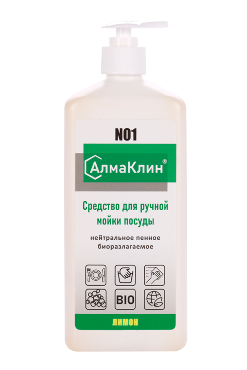 Средство АлмаКлин N1 Нейтральное д/посуды лимон дозатор-насос 1 л Аптеки Плюс
