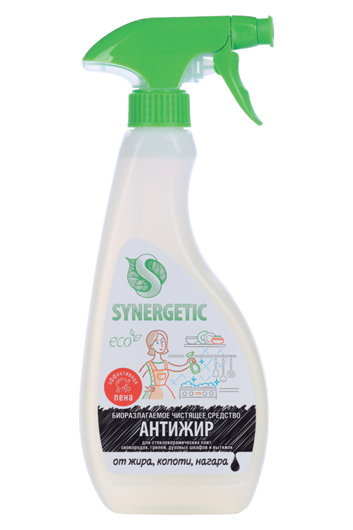 Пена SYNERGETIC Антижир д/плит/духовок/гриля 0,5 л Аптеки Плюс