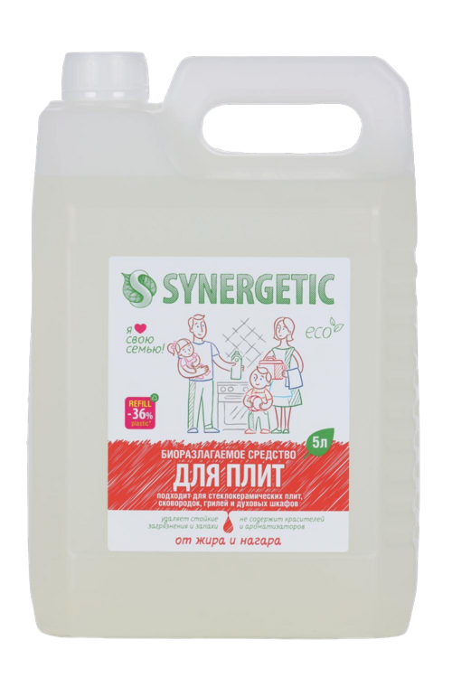 Средство чистящее Synergetic для кухонных плит, 5 л Аптеки Плюс