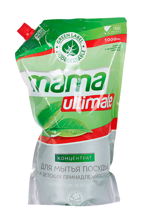 Концентрат Mama Ultimate д/мытья посуды и дет принадлежн с аром зеленого чая 1 л Аптеки Плюс