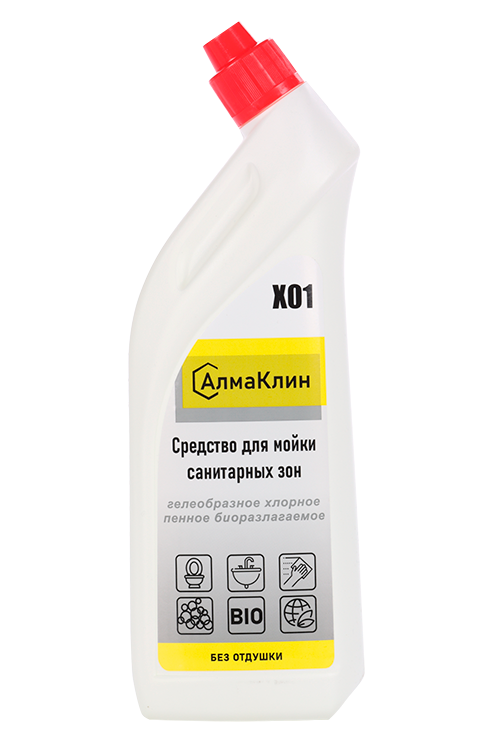 Средство АлмаКлин X01 щелочное с активным хлором д/санузлов 0,75 мл Аптеки Плюс