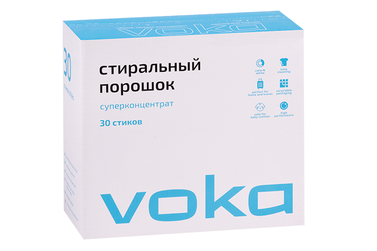Порошок стиральный VOKA суперконцентрат в стиках 30 шт Аптеки Плюс